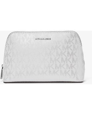 MICHAEL Michael Kors Mk Jet Set Small Metallic Signature Logo Travel Kit - White