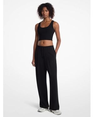 MICHAEL Michael Kors Mk Pleated Crepe Track Trousers - Blue