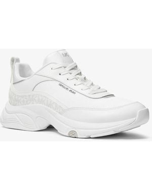 Michael Kors Mk Hartley Leather Trainer - White
