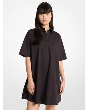 MICHAEL Michael Kors Cotton Poplin Shirtdress - Black