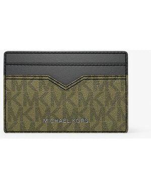 Michael Kors Mk Hudson Logo Card Case - Green