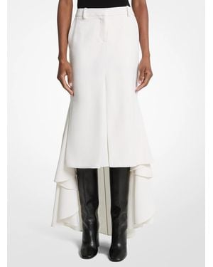 Michael Kors Michael Kors Wool Gabardine High-Low Trouser Skirt - White