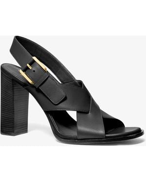 Michael Kors Michael Kors Jasmine Leather Sandal - Black