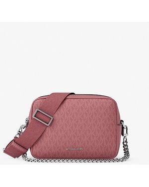Michael Kors Bryant Medium Signature Logo Camera Crossbody Bag - Purple