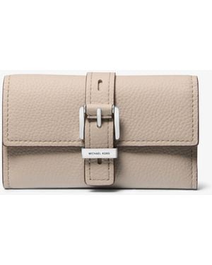 MICHAEL Michael Kors Mk Nolita Medium Pebbled Leather Tri-Fold Wallet - Natural