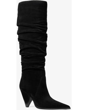 MICHAEL Michael Kors Mk Jayla Suede Slouchy Boot - Black