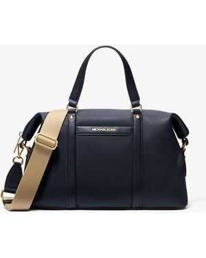 Michael Kors Outlet Mk Beck Medium Leather Satchel - Blue