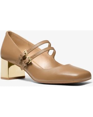 MICHAEL Michael Kors Mk Matilda Leather Mary Jane Pump - Natural