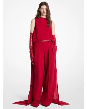 Michael Kors Michael Kors Wool Crepe Opera Blouse - Red