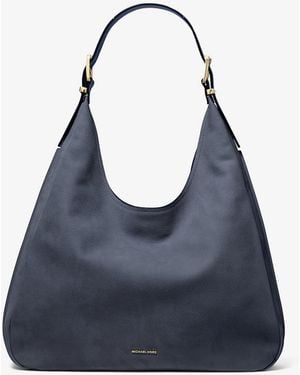 Michael Kors Nolita Large Nubuck Hobo Shoulder Bag - Blue