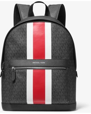 Michael Kors Zaino Mason con righe e stampa logo - Rosso
