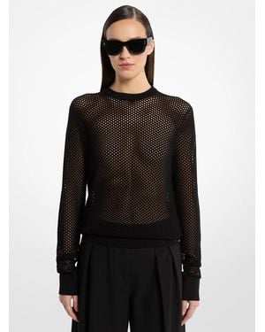 Michael Kors Silk Mesh Sweater - Black