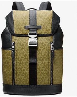 Michael Kors Hudson Signature Logo Aviator Backpack - Green