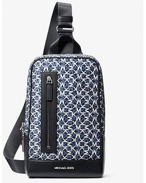 Michael Kors Lautner Logo Print Sling Pack - Blue