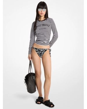 MICHAEL Michael Kors Mk St. Tropez Striped Cotton T-Shirt - White
