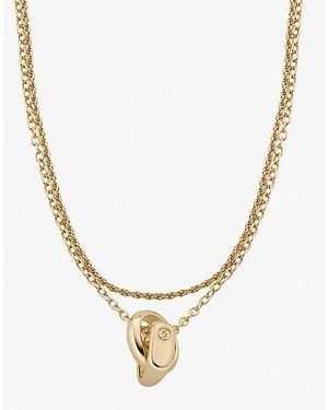 Michael Kors Double Layered Intertwined Necklace - Metallic
