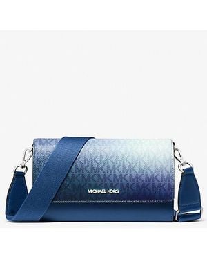 Michael Kors Jet Set Large Ombré Signature Logo Crossbody Bag - Blue