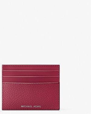 Michael Kors Cooper Pebbled Leather Tall Card Case - Red