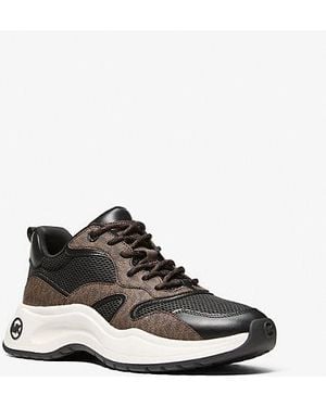 Michael Kors Levie Mixed-Media Sneaker - White
