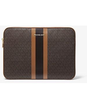 Michael Kors Jet Set Logo Stripe 13 Inch Laptop Case - Brown