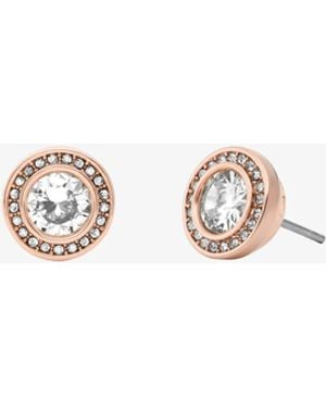 Michael Kors Pavé Halo Stud Earrings - White