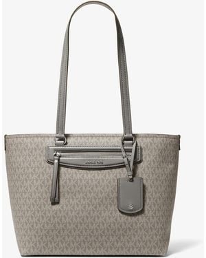 Michael Kors Jet Set Travel Medium Signature Logo Tote Bag - Gray