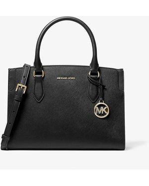 MICHAEL Michael Kors Mk Becca Medium Saffiano Leather Satchel - Black