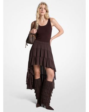 MICHAEL Michael Kors Mkfalda De Georgette Con Capas - Marrón