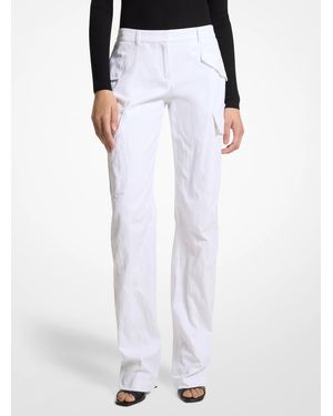 Michael Kors Cargo Silk-Blend Trouser - White