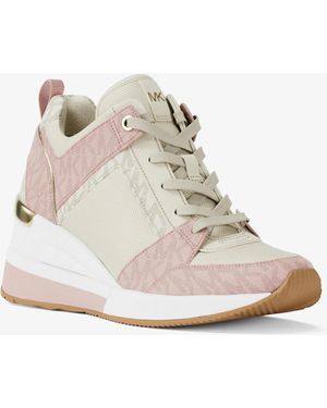 Michael Kors Georgie Signature Logo Wedge Sneaker - White