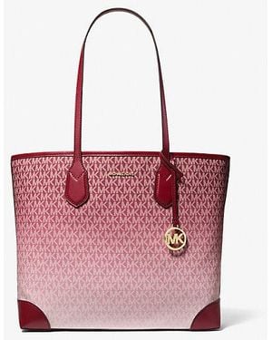 Michael Kors Eva Large Ombré Signature Logo Tote Bag - Red