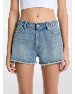 Michael Kors Mkpantalones Cortos Gisele De Denim Deshilachado - Azul