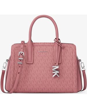 MICHAEL Michael Kors Laila Small Signature Logo Satchel - Pink