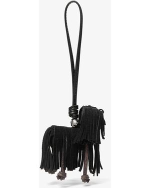 Michael Kors Suede Shaggy Dog Bag Charm - White
