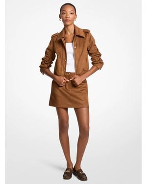 Michael Kors Polyester Microsuede Jacket - White