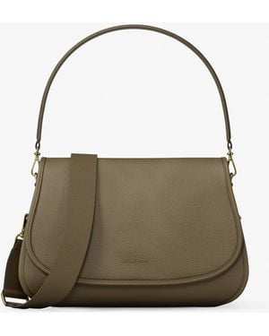 Michael Kors Holmes Medium Pebbled Leather Convertible Messenger Bag - Metallic