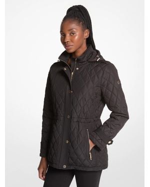 Michael Kors Quilted Hooded Jacket - Black