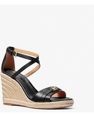 MICHAEL Michael Kors Mk Mandy Leather Wedge Sandal - Pink