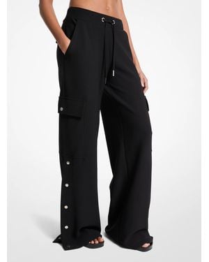 MICHAEL Michael Kors Mk Stretch Crepe Wide-Leg Cargo Trousers - Black