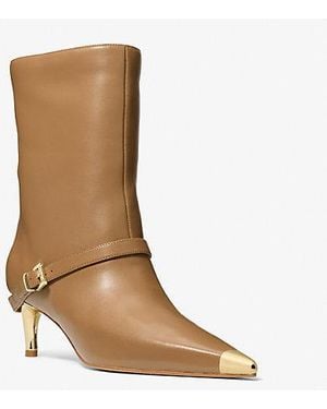 Michael Kors Kasia Leather Buckle Boot - Brown