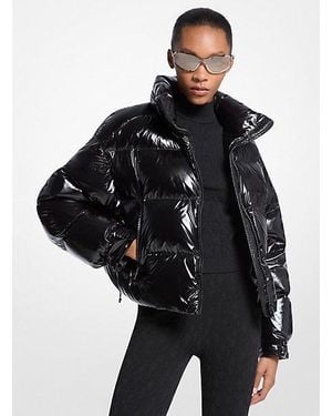 Michael Kors Nylon Ciré Puffer Jacket - Black