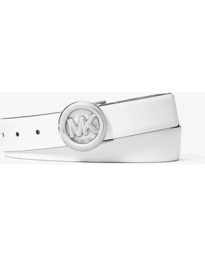 MICHAEL Michael Kors Mk Logo Leather Belt - White