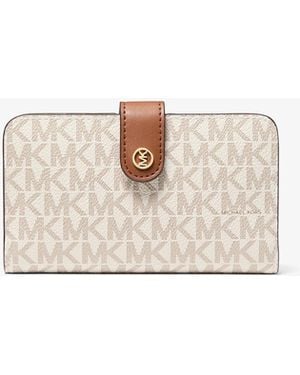 Michael Kors Jet Set Travel Medium Signature Logo Billfold Wallet - Natural