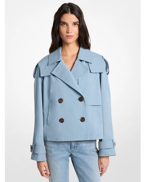 MICHAEL Michael Kors Mk Cropped Woven Trench Jacket - Blue