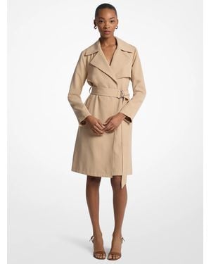 Michael Kors Outlet Mk Cotton Blend Trench Coat - Natural