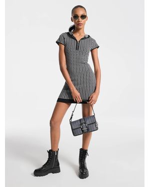 MICHAEL Michael Kors Mk Mk2000 Logo Jacquard Hoodie Dress - White