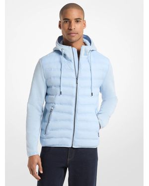 Michael Kors Galway Quilted Mixed-Media Jacket - Blue