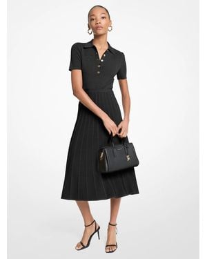 MICHAEL Michael Kors Fit And Flare Midi Polo Dress - Black