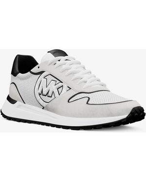 Michael Kors Outlet Mk Dax Mixed-Media Trainer - White