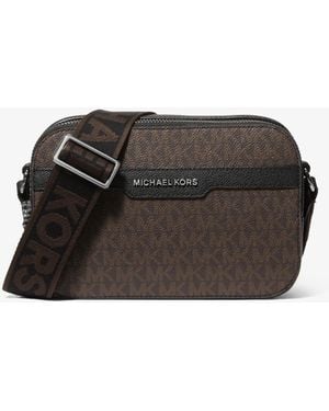 Michael Kors Hudson Signature Logo Camera Crossbody Bag - Gray